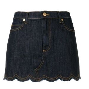 Red Valentino Scalloped hem denim mini skirt size 40